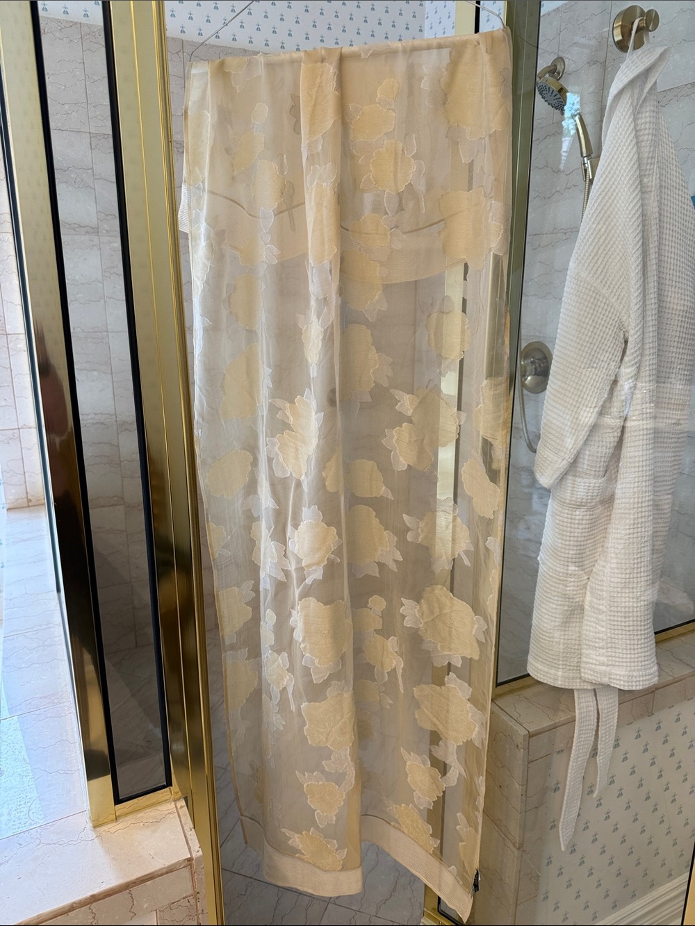 Gorgeous silk scarf by Giorgio Armani, made in Italy, floral motif.